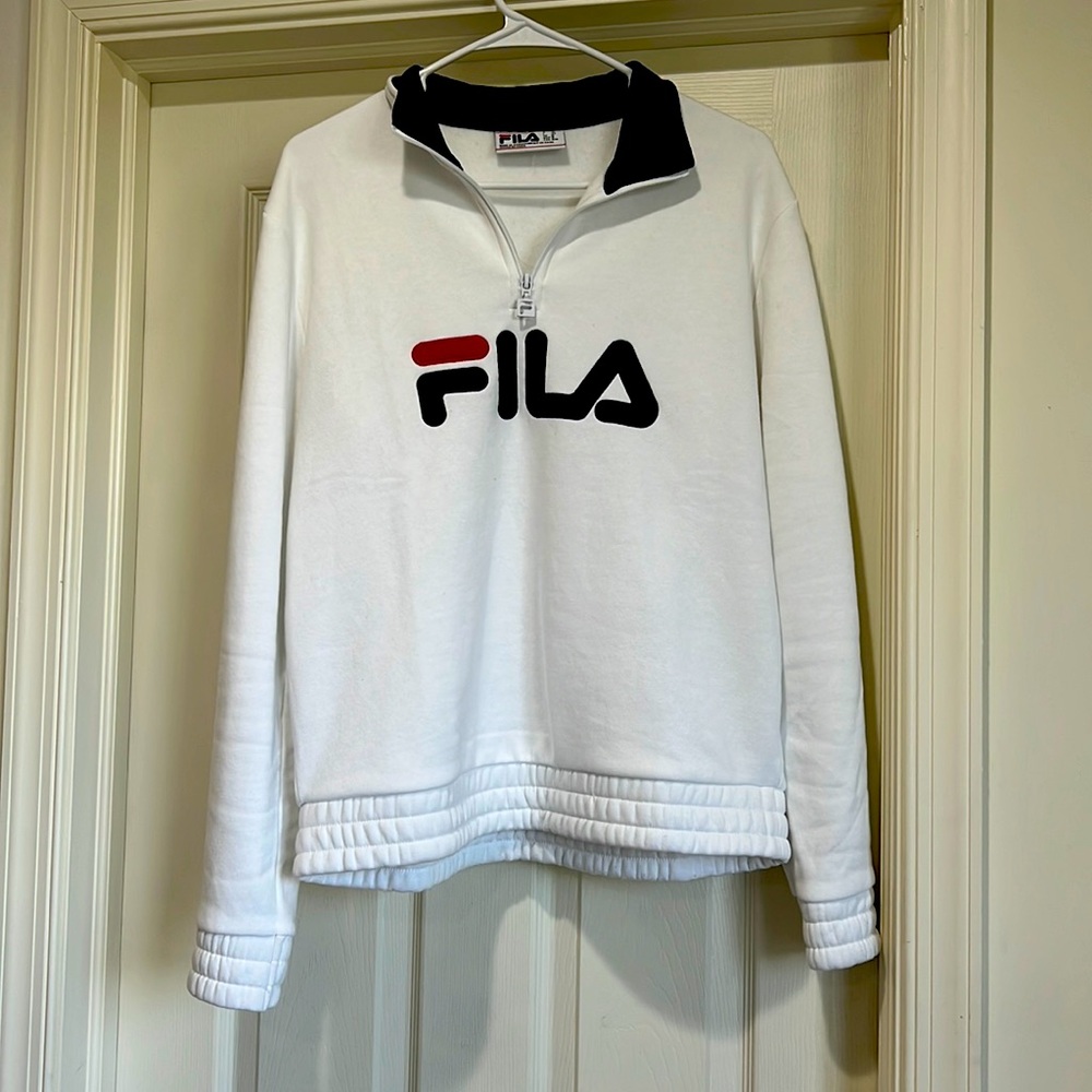 File half zipper sweat shirt